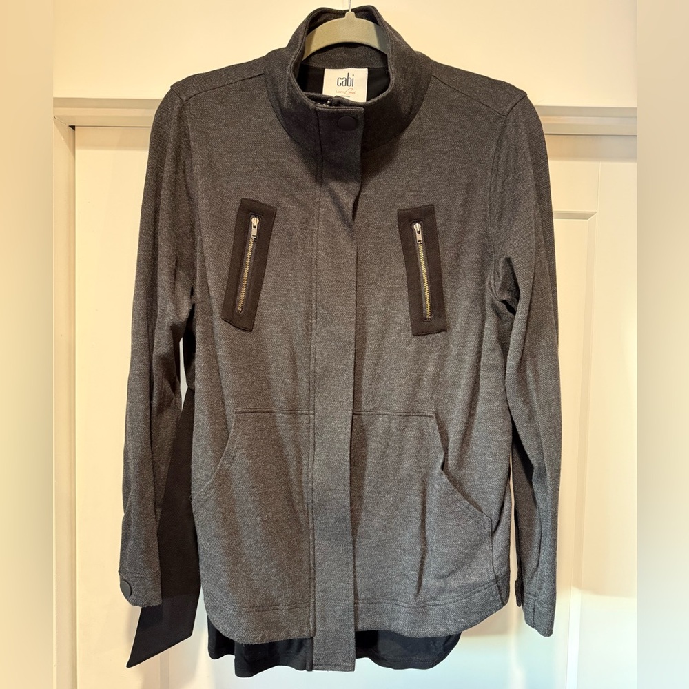 CAbi Charcoal Jacket with Zipper Detail